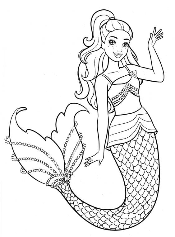Trọn bộ tranh tô màu nàng tiên cá Ariel cho các bé  YeuTreNet